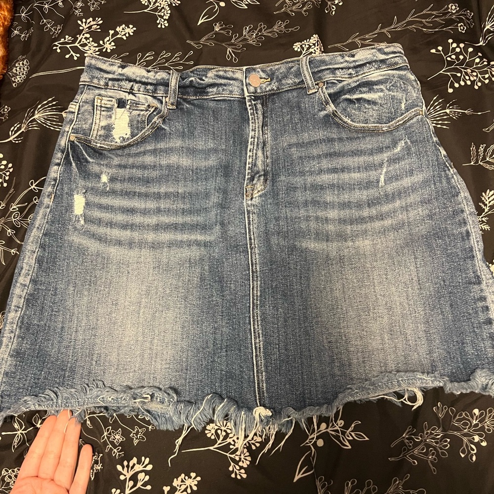 Risen Jeans High rise Jean Denim mini skirt 2XL super cute and flattering